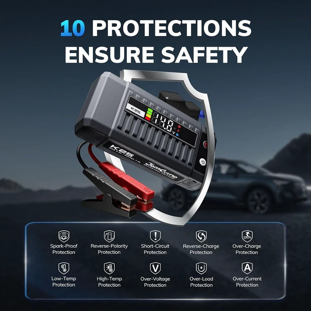 Alt view image 3 of 7 - K25 3750A 12V Portable Jump Starter for 9.0L Gas & 7.0L Diesel