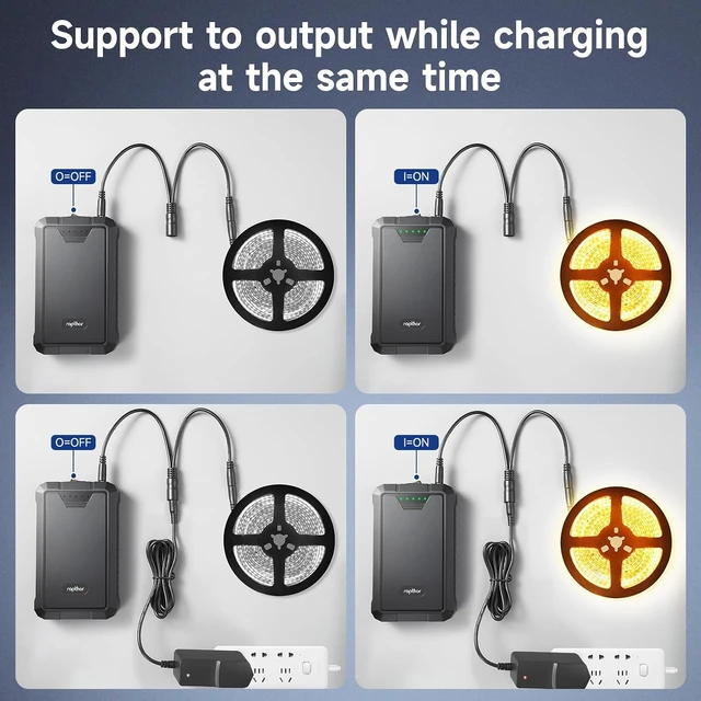 Alt view image 6 of 7 - Rechargeable 12V 6500mAh / 5V 13000mAh DC Output Battery Pack