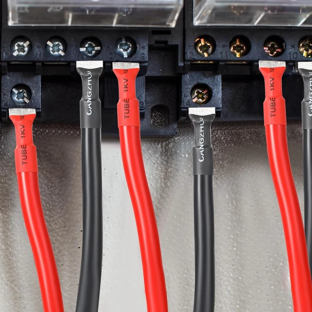 Alt view image 3 of 7 - 12 PCS 6-Inch 2 AWG Battery Cables with 3/8" M10 Lug Terminals