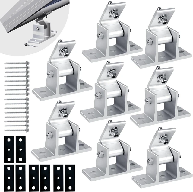 Main image of 8 PCS Adjustable RV Solar Panel Mounting Brackets 1060° Tilt Roof Mount Kit for 400W & 500W Solar Panels