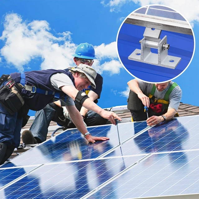 Alt view image 7 of 7 - 8 PCS Adjustable RV Solar Panel Mounting Brackets 1060° Tilt Roof Mount Kit for 400W & 500W Solar Panels