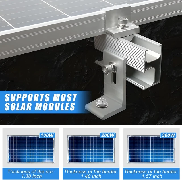 Alt view image 5 of 6 - 20 PCS Adjustable Aluminum Solar Panel Mounting Bracket Kit