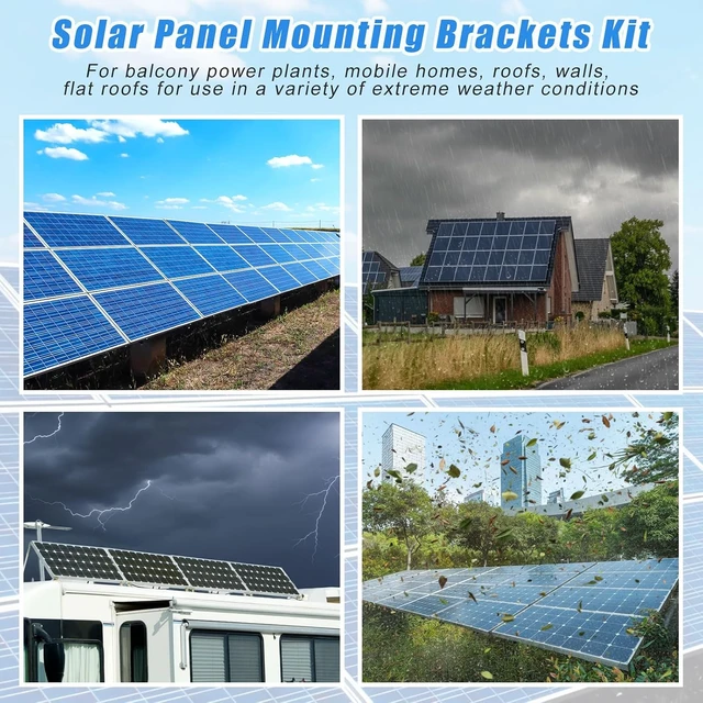 Alt view image 6 of 6 - 20 PCS Adjustable Aluminum Solar Panel Mounting Bracket Kit