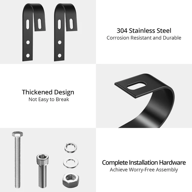 Alt view image 3 of 7 - 8 PCS Stainless Steel Solar Panel Mounting Brackets for Balcony