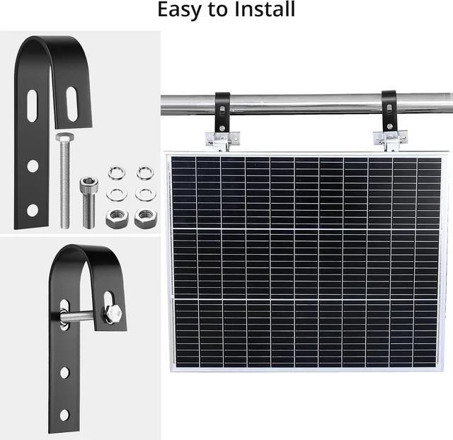 Alt view image 4 of 7 - 8 PCS Stainless Steel Solar Panel Mounting Brackets for Balcony