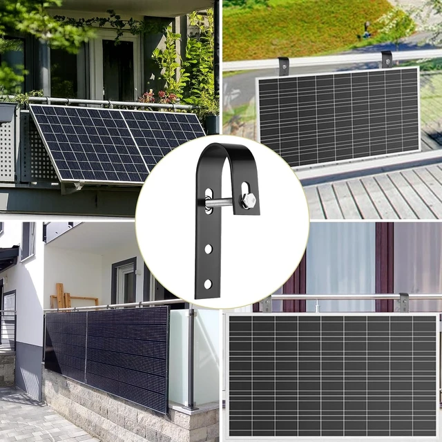 Alt view image 5 of 7 - 8 PCS Stainless Steel Solar Panel Mounting Brackets for Balcony