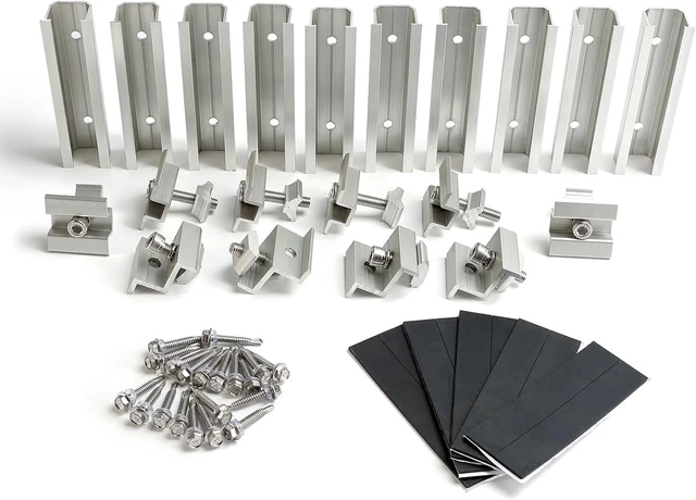 Main image of Solar Panel Mounting Kit Mid & End Clamps and Rails