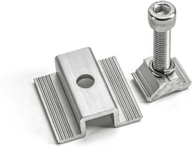 Alt view image 7 of 7 - Solar Panel Mounting Kit Mid & End Clamps and Rails