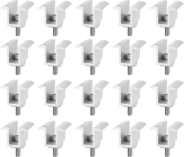 Main image of 20-Pack Aluminum Alloy Solar Panel Mid Clamp Mounting Brackets