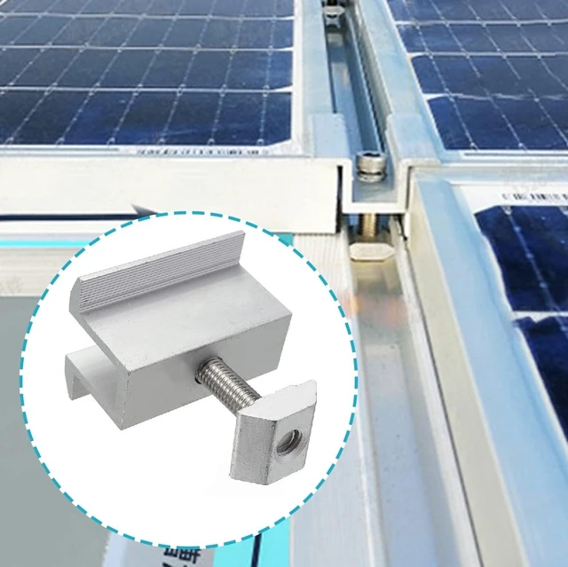 Alt view image 5 of 6 - 20-Pack Aluminum Alloy Solar Panel Mid Clamp Mounting Brackets