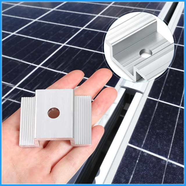 Alt view image 4 of 7 - 100 PCS 1.06-Inch Aluminum Solar Panel Mid Clamps