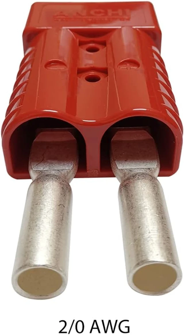 Alt view image 6 of 7 - 350 Amp Connector Kit 4 PCS Quick Connect/Disconnect Plugs, 600V, 4 Handles & 4 Dust Covers for 2/0 AWG (350A Red)