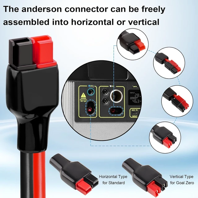 Alt view image 5 of 7 - 10AWG 25FT Anderson Extension Cable Solar Extension with Anderson Connector for Portable Power Station, Solar Panel & Generator