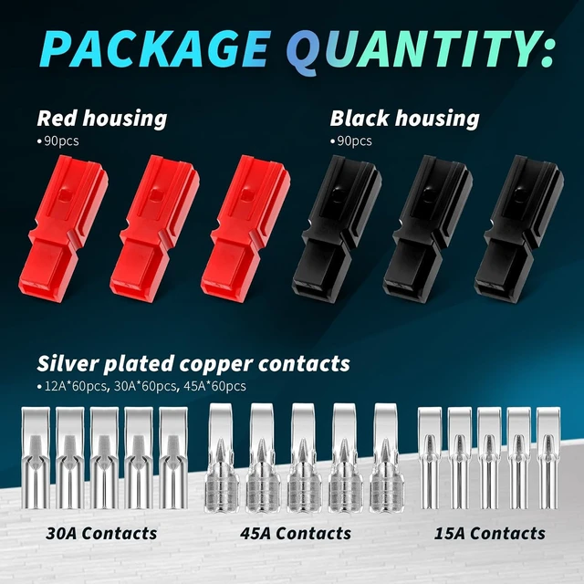 Alt view image 4 of 7 - 360 PCS 15A/30A/45A Power Connectors Assortment Kit