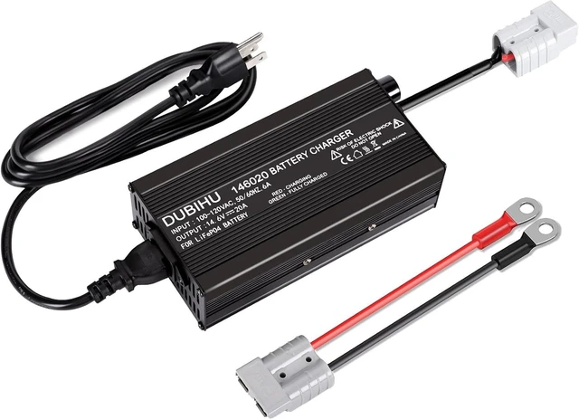 Main image of 12V 20A LiFePO4 Battery Charger with Anderson Connector & Anderson-to-M8 Adapter Cable 14.6V Fast Smart Charger for Lithium Batteries