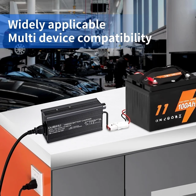 Alt view image 3 of 7 - 12V 20A LiFePO4 Battery Charger with Anderson Connector & Anderson-to-M8 Adapter Cable 14.6V Fast Smart Charger for Lithium Batteries
