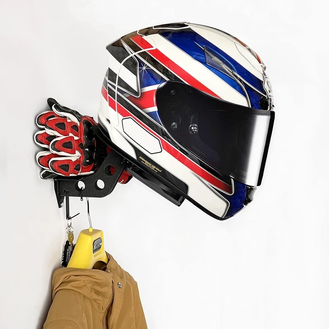 Alt view image 2 of 7 - Helmet Dryer & Display Stand Wall-Mount Hanger Rack with Ventilation Fan for Motorbike Helmets, Racing Suits & Gloves (Ventilated, USB Connector, Black)