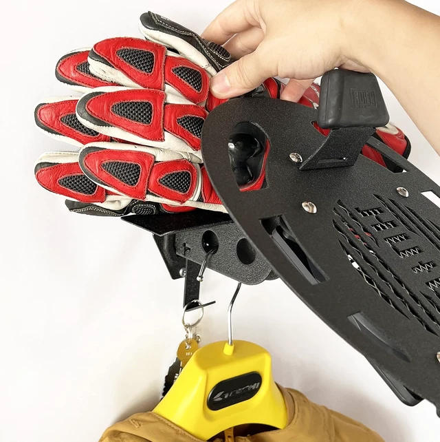 Alt view image 3 of 7 - Helmet Dryer & Display Stand Wall-Mount Hanger Rack with Ventilation Fan for Motorbike Helmets, Racing Suits & Gloves (Ventilated, USB Connector, Black)