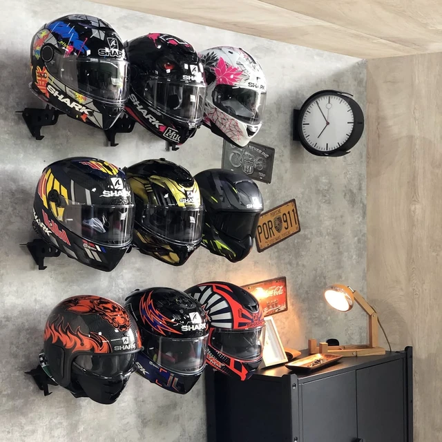 Alt view image 4 of 7 - Helmet Dryer & Display Stand Wall-Mount Hanger Rack with Ventilation Fan for Motorbike Helmets, Racing Suits & Gloves (Ventilated, USB Connector, Black)