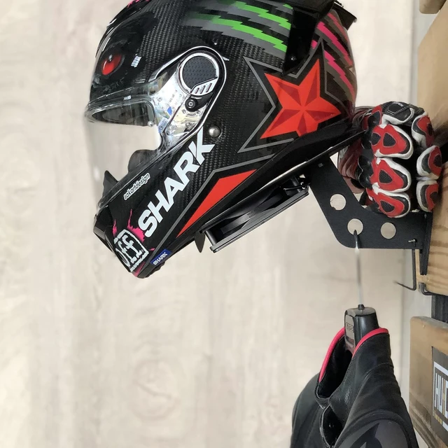 Alt view image 5 of 7 - Helmet Dryer & Display Stand Wall-Mount Hanger Rack with Ventilation Fan for Motorbike Helmets, Racing Suits & Gloves (Ventilated, USB Connector, Black)