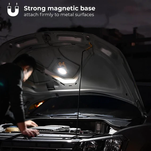 Alt view image 2 of 7 - Worklite Pro LED Rechargeable Magnetic Work Light 2.5W, 1500 Lumens, 4000mAh, 8+ Hrs per Charge, Hanging Hook & 3 Modes for Camping, Working & Emergency