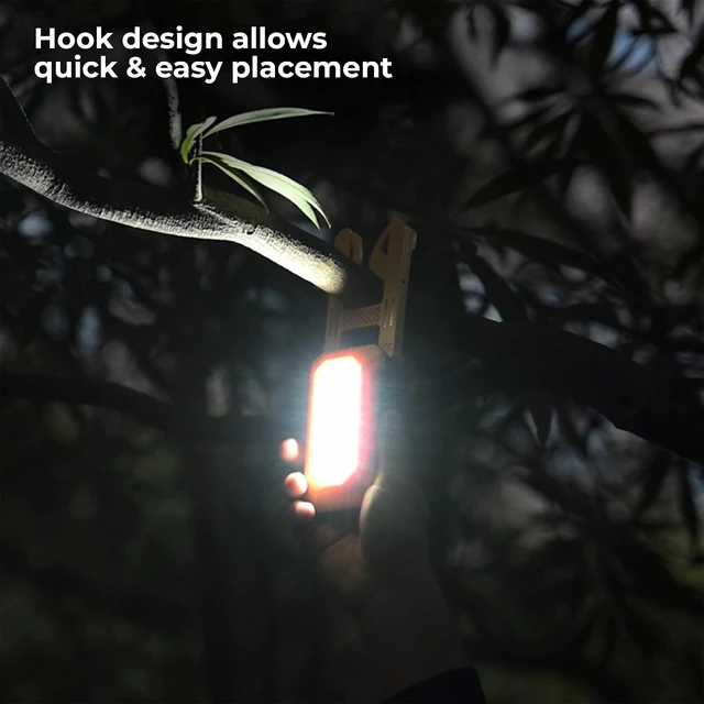 Alt view image 3 of 7 - Worklite Pro LED Rechargeable Magnetic Work Light 2.5W, 1500 Lumens, 4000mAh, 8+ Hrs per Charge, Hanging Hook & 3 Modes for Camping, Working & Emergency