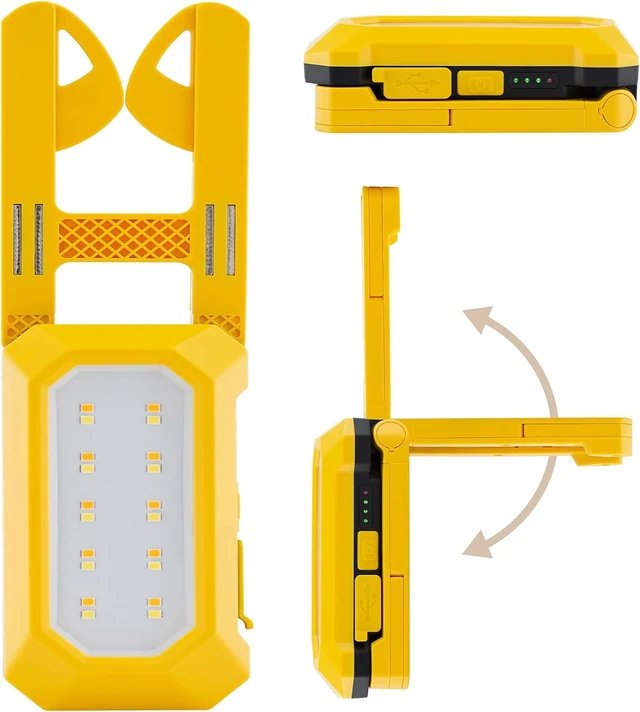 Alt view image 7 of 7 - Worklite Pro LED Rechargeable Magnetic Work Light 2.5W, 1500 Lumens, 4000mAh, 8+ Hrs per Charge, Hanging Hook & 3 Modes for Camping, Working & Emergency