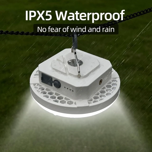 Alt view image 7 of 7 - Rechargeable 30W 4000LM LED Camping Tent Light 3-Color Lighting (Remote)