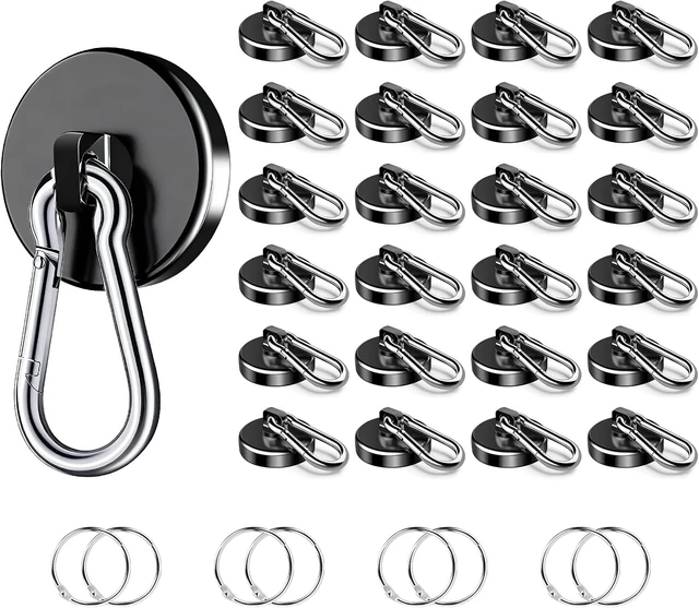 Main image of 24-Pack Black Heavy-Duty 150 Lbs Super-Strong Magnetic Hooks