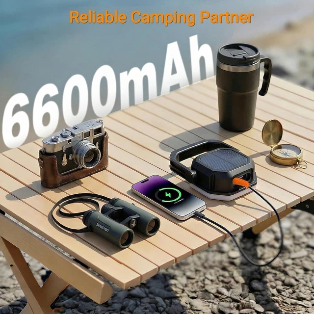 Alt view image 5 of 7 - Rechargeable 4000LM 6600mAh Solar Camping Lantern, 2-Pack