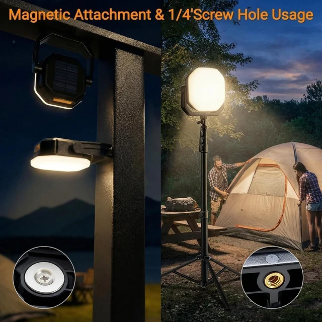 Alt view image 7 of 7 - Rechargeable 4000LM 6600mAh Solar Camping Lantern, 2-Pack