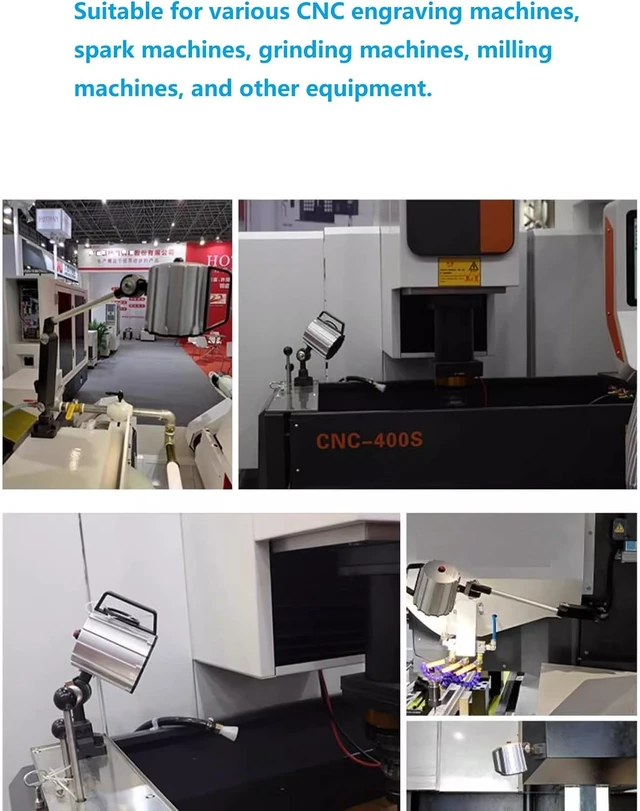 Alt view image 3 of 3 - 12W 120V LED Machine Work Light Adjustable Short Arm for Drilling, Lathe & CNC Milling Machine (12W with US Plug)
