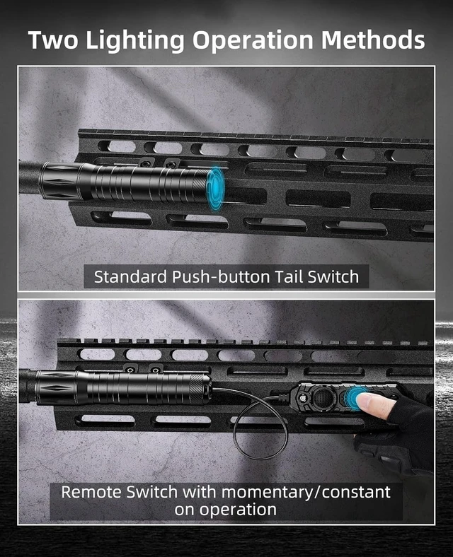 Alt view image 3 of 7 - 1800-Lumen Rifle Light with Pressure Switch, Compatible with M-Rail