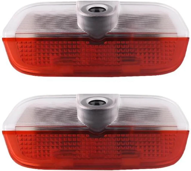 Alt view image 2 of 6 - 2 PCS Never-Fade Car LED Door Logo Lights Ghost LED Projector Courtesy Step Shadow Light, Compatible with Cayenne/Macan/911/Cayman/718 Boxster (White+Gold, Style 1)