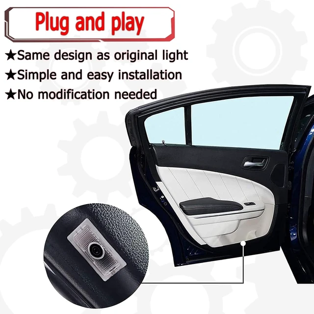 Alt view image 4 of 4 - 2 PCS Never-Fade Car LED Door Logo Lights Ghost LED Projector Courtesy Step Shadow Light, Compatible with 300/300C/300S 20052024 (Blue)