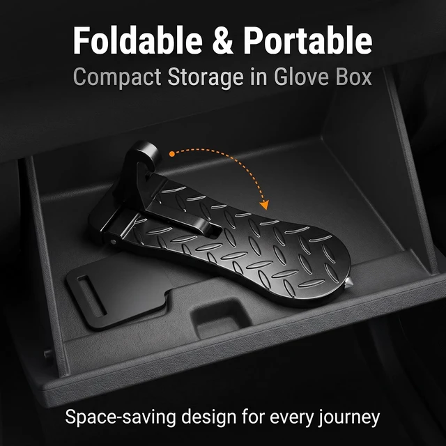 Alt view image 7 of 7 - 2 PCS Black Aluminum Car Door Step for Roof Access with Latch Protector