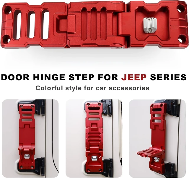 Alt view image 4 of 7 - Aluminum Alloy Folding Door Hinge Step with Bottle Opener Compatible with Jeep Wrangler JK/JKU/JL/JLU & Gladiator JT 20072025 (1 Pack)