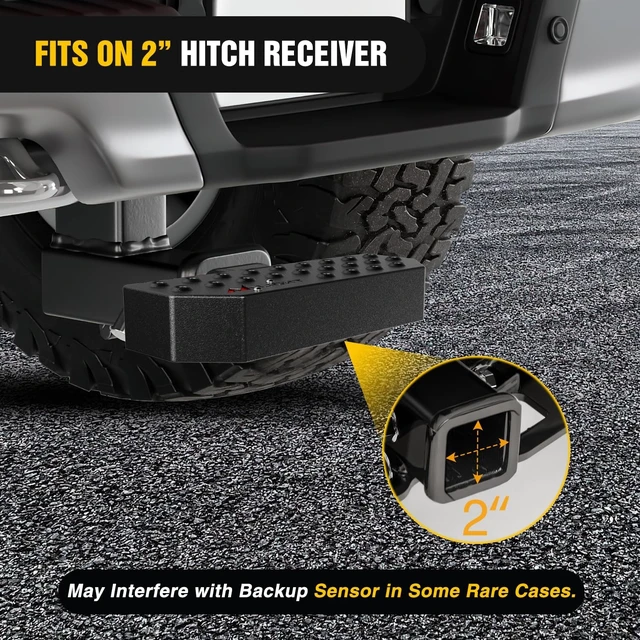 Alt view image 6 of 7 - 11.9" Hitch Step with 2" Hitch Receiver for Pickup Truck, Car & SUV