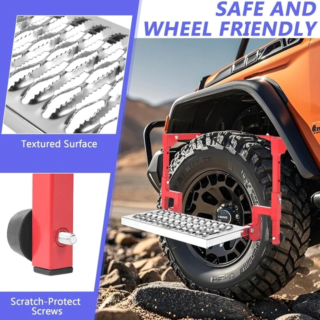 Alt view image 5 of 7 - Heavy-Duty Folding Tire-Mounted Step for Truck, SUV & RV, Adjustable