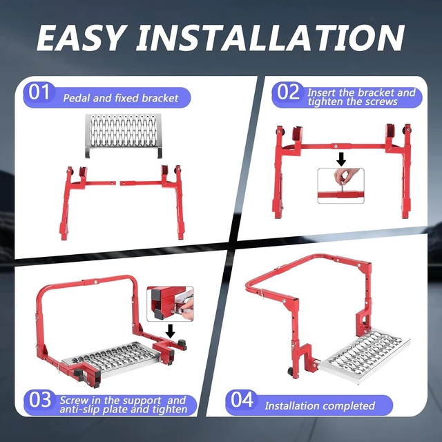 Alt view image 7 of 7 - Heavy-Duty Folding Tire-Mounted Step for Truck, SUV & RV, Adjustable