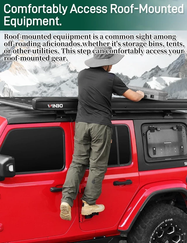Alt view image 2 of 5 - Wrangler Door Hinge Step Foot Pegs for Jeep Wrangler 20072023 JK/JKU/JL/JLU & Gladiator JT Roof Access (1 Pack)