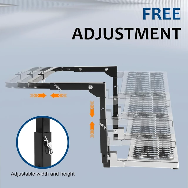 Alt view image 3 of 7 - Heavy-Duty Folding Tire-Mounted Step for Truck, SUV & RV, Adjustable Design
