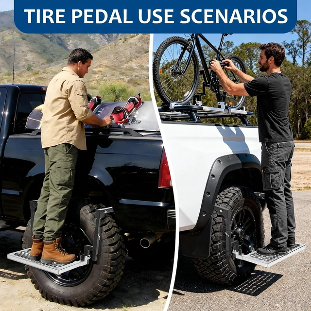 Alt view image 5 of 7 - Heavy-Duty Folding Tire-Mounted Step for Truck, SUV & RV, Adjustable Design