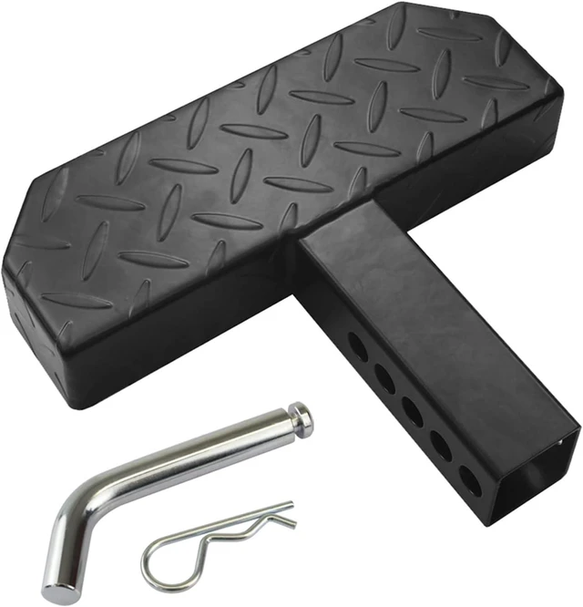 Main image of Universal 2-Inch Receiver Hitch Step Anti-Slip Tow Bumper Step Guard, Black for Pickup Truck, Car & SUV with Pin, 600 LBS Capacity