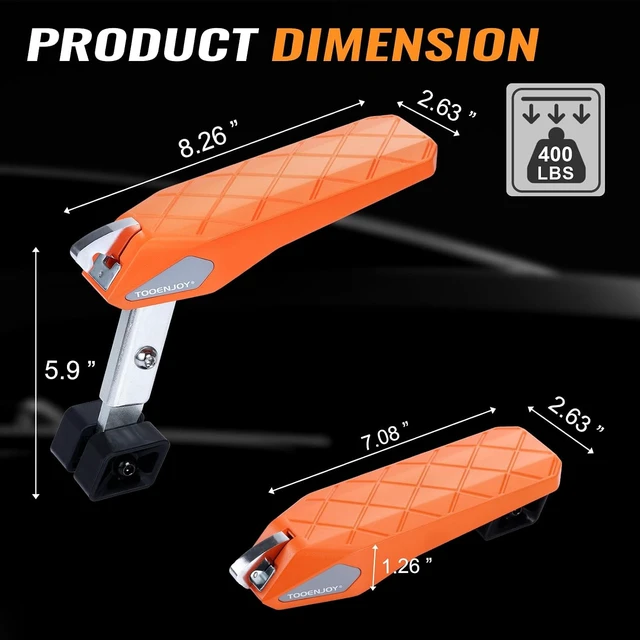 Alt view image 2 of 7 - Folding Car Door Step Pedal Ladder for Roof Access, Universal Fit Aluminum, 400 LBS Weight Capacity