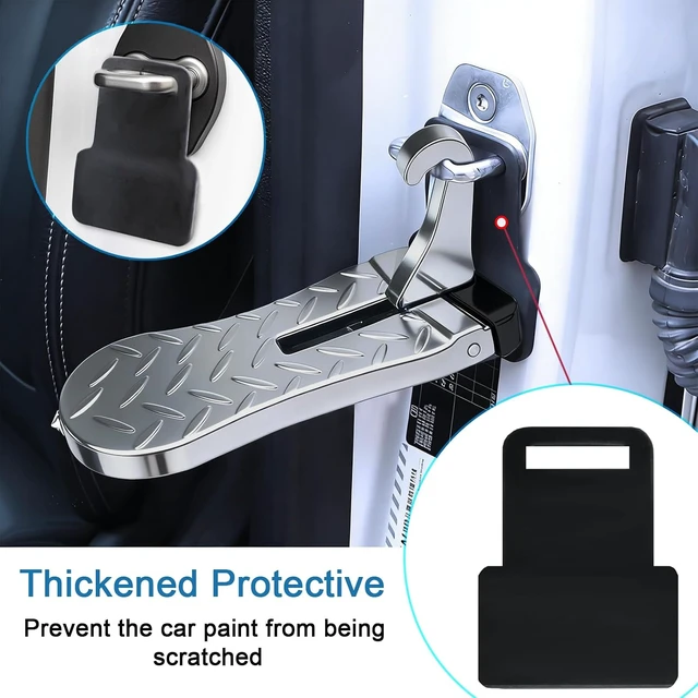 Alt view image 2 of 7 - 2 PCS Silver Aluminum Car Door Step for Roof Access with Latch Protector