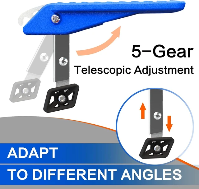 Alt view image 2 of 6 - Universal Car Door Step with 5-Gear Adjustment, 400 LBS Load (Blue)