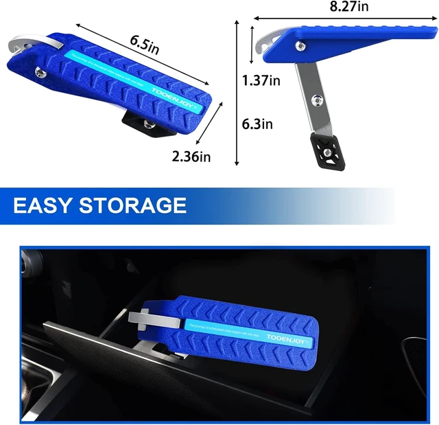 Alt view image 5 of 6 - Universal Car Door Step with 5-Gear Adjustment, 400 LBS Load (Blue)