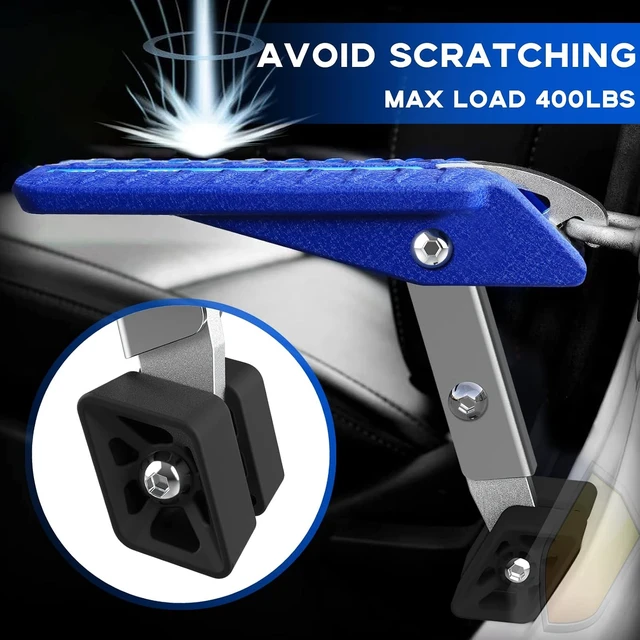 Alt view image 3 of 6 - Universal Car Door Step with 5-Gear Adjustment, 400 LBS Load (Blue)