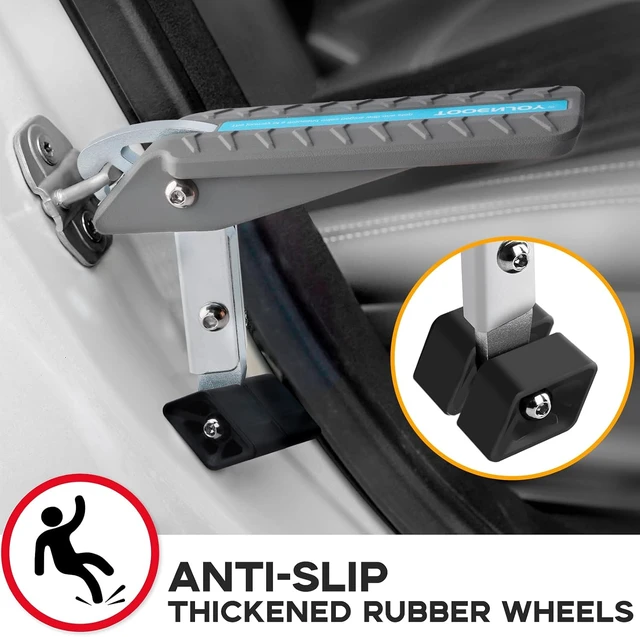 Alt view image 3 of 6 - Universal 5-Gear Car Door Step with Door Latch Hook (Light Grey)